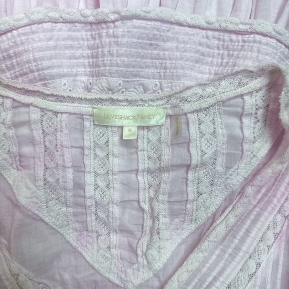 LoveShackFancy Gwen Ruffle Cotton Eyelet Minidress Tie Dye Pink Size Medium - Picture 5 of 7